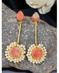 Buy Online Royal Bling Earring Jewelry Crunchy Fashion Gold-Plated Floral Meenakari & Pearl Green Hoop Jhumka  Earrings  RAE0876 Jewellery RAE0876